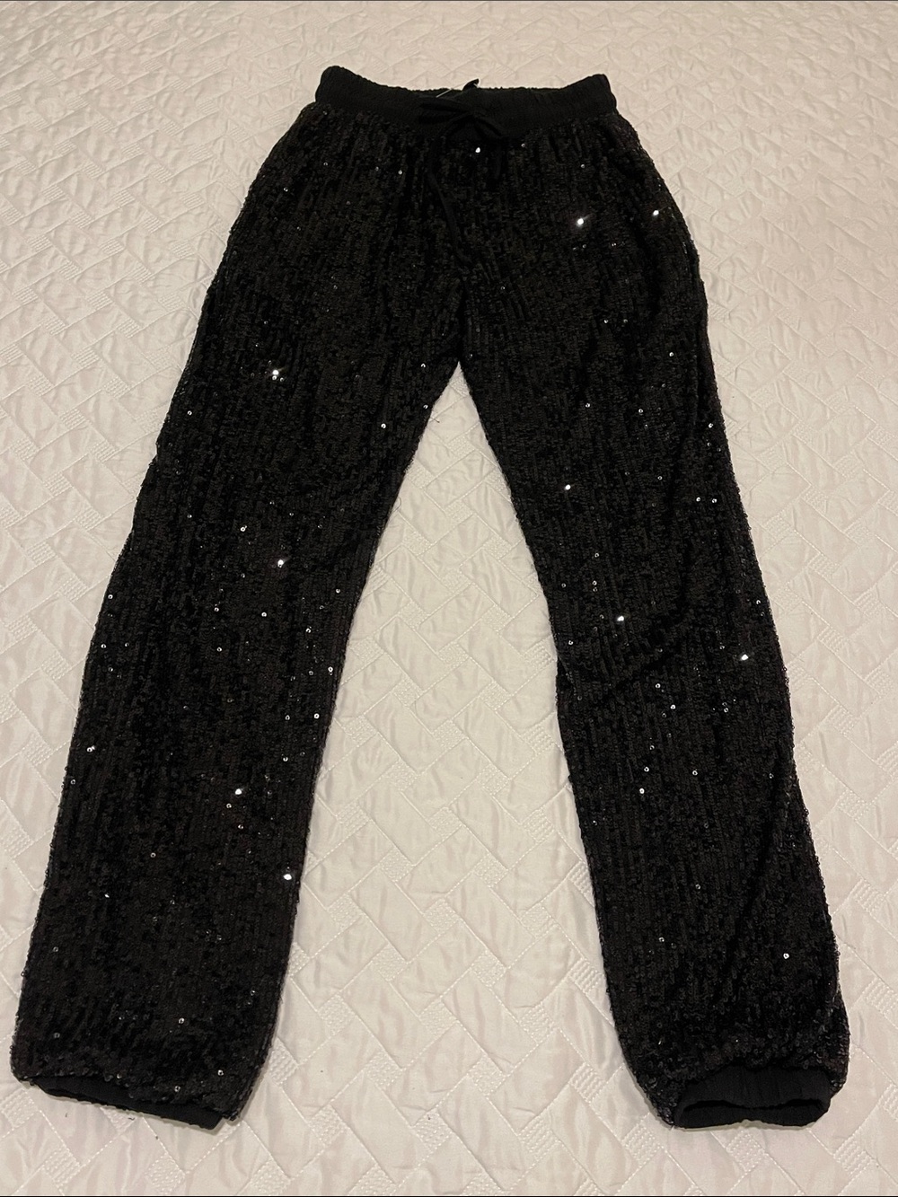 New Windsor Black Sequin Lounge Pants XS